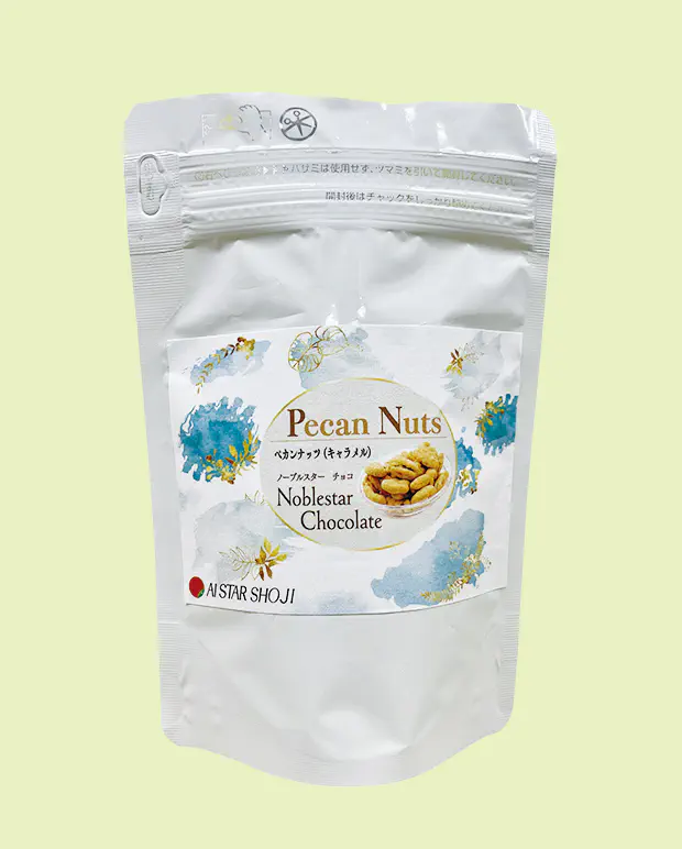 アイスター商事「ノーブルスターチョコ ペカンナッツ(キャラメル)」2026の商品パッケージ画像